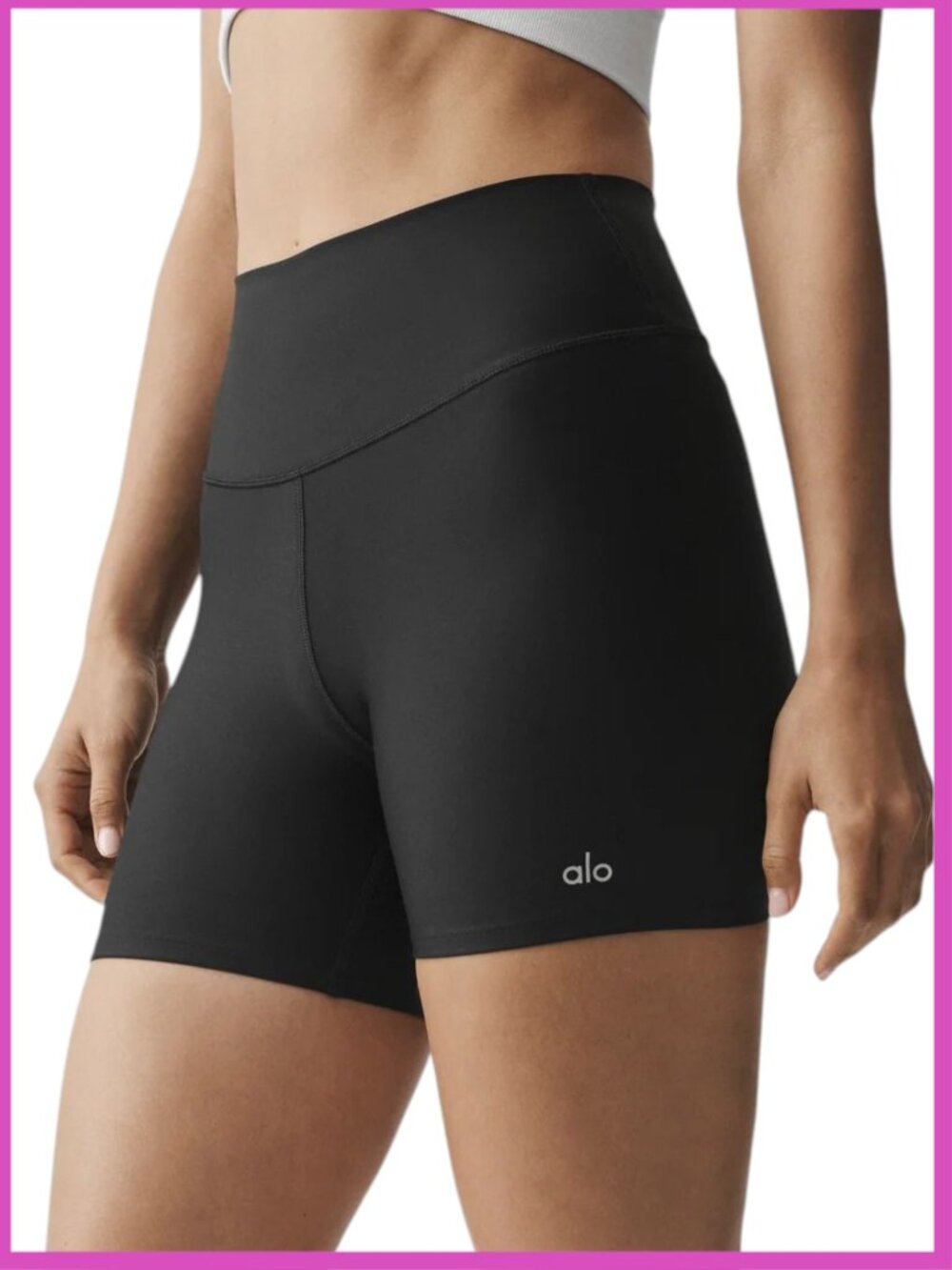 ALO Yoga Airlift Energy Shorts Black High Rise 5 Inch Biker S